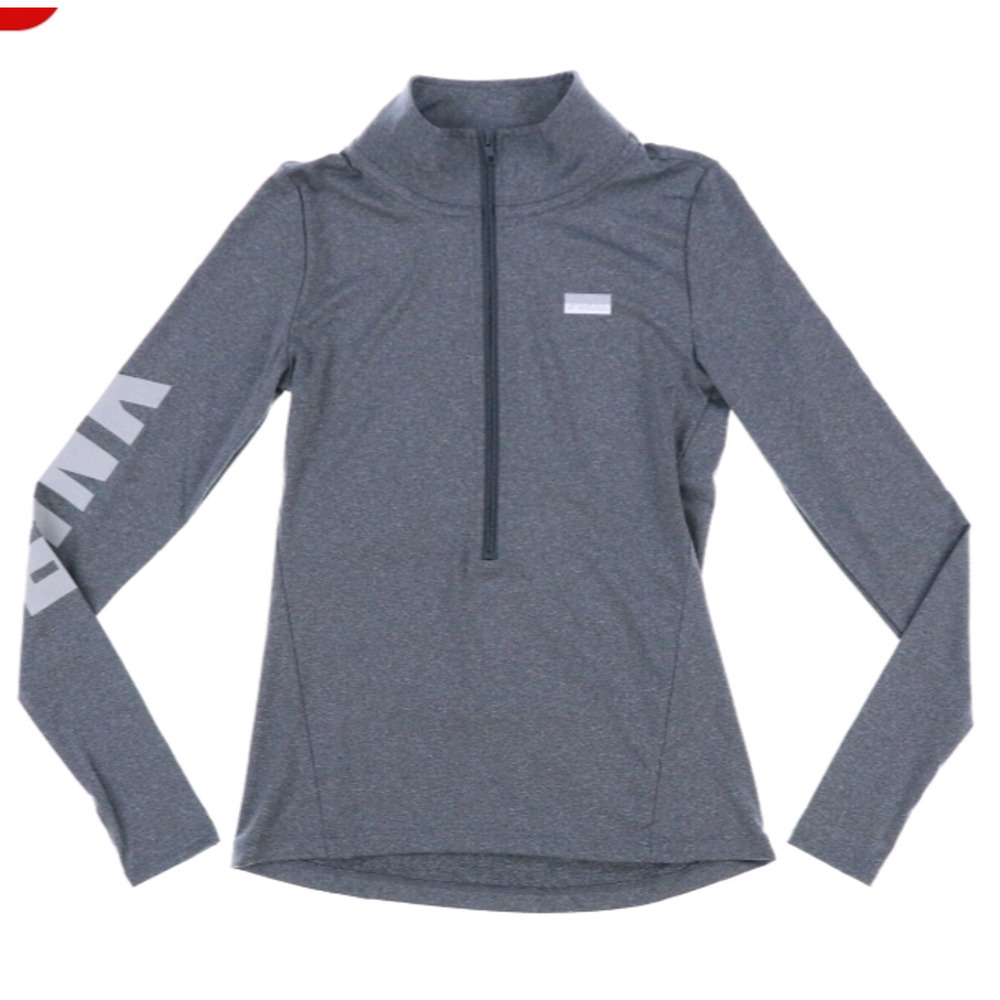 PINK Victoria's Secret Large Gray Thumbholes Ultimate Half Zip Athletic Pullover